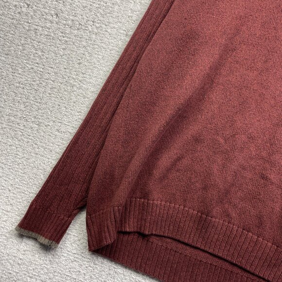 Columbia Quarter Zip Collared Ribbed Sweater Mens Large Ruby Red Outdoor Camp - Picture 2 of 14